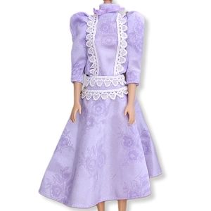 Barbie 1986 Happy Famiy Grandma/Mother Dress Purple Floral Heart Trim Mattel Vtg